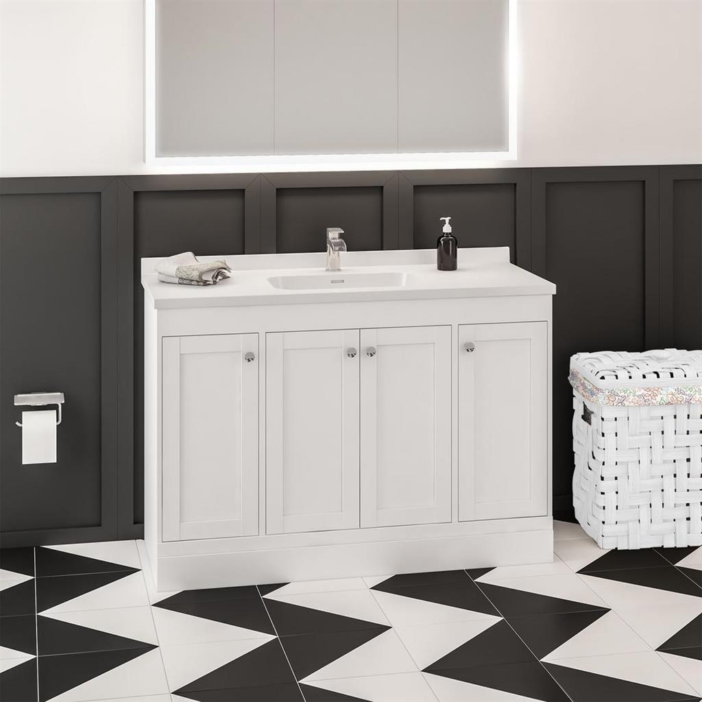 Eastbrook Hardwick Square Single Bowl Ceramic Basin 1200mm - White - 37.2049 - TAP 'N' SHOWER