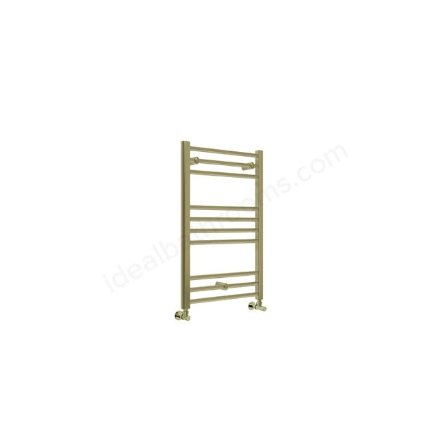 Oakham Silea Straight Towel Rail 800mm x 500mm Brushed Brass - TAP 'N' SHOWER