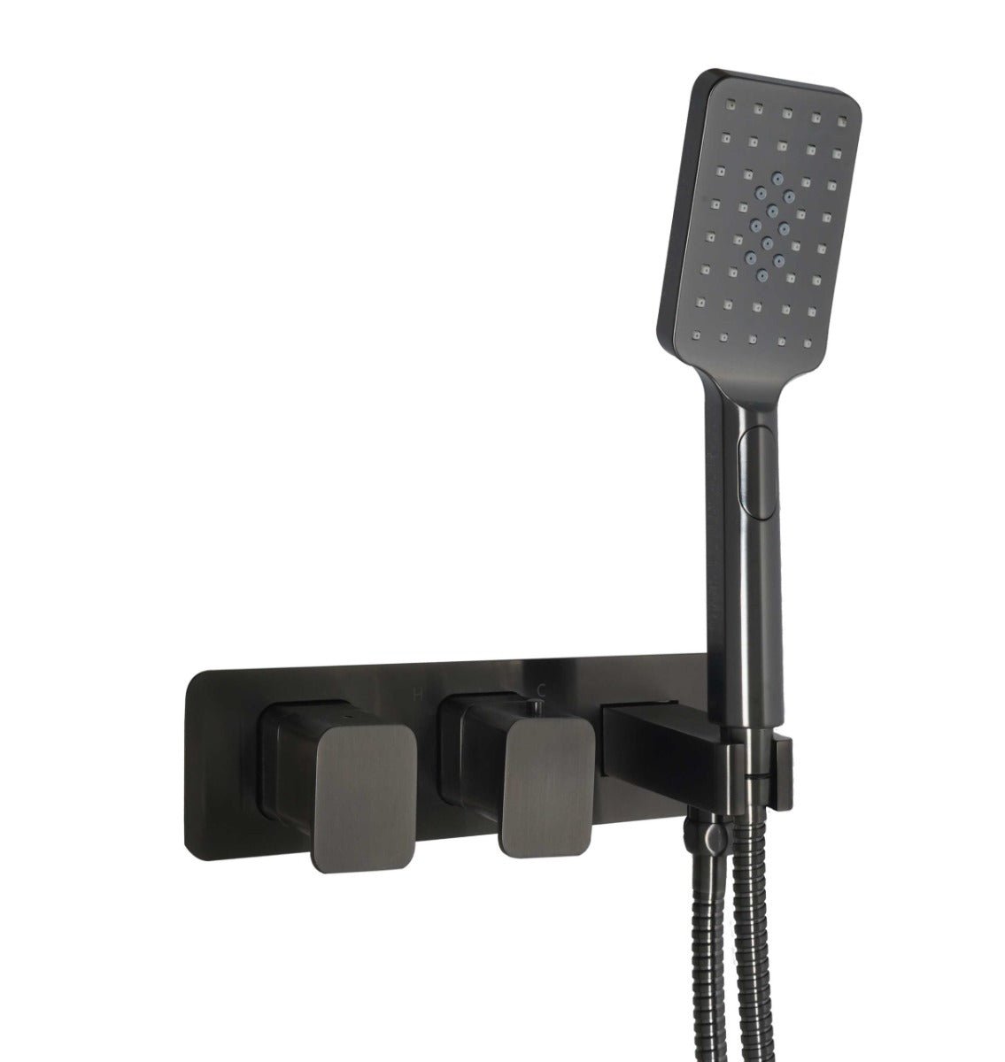 JTP HIX Thermostatic Concealed 2 Outlet Shower Valve - Brushed Black - 375868BBL - TAP 'N' SHOWER