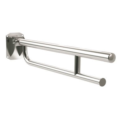 Bathex Friction Single Arm Concealed Stainless Steel Support Rail with Towel Rail & Toilet Roll Holder 800mm - Mirror Polished - 38340MP - TAP 'N' SHOWER