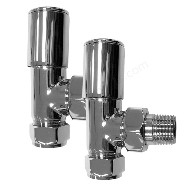 Oakham Radiator Valves Angled Valve - 15mm - Chrome - TAP 'N' SHOWER