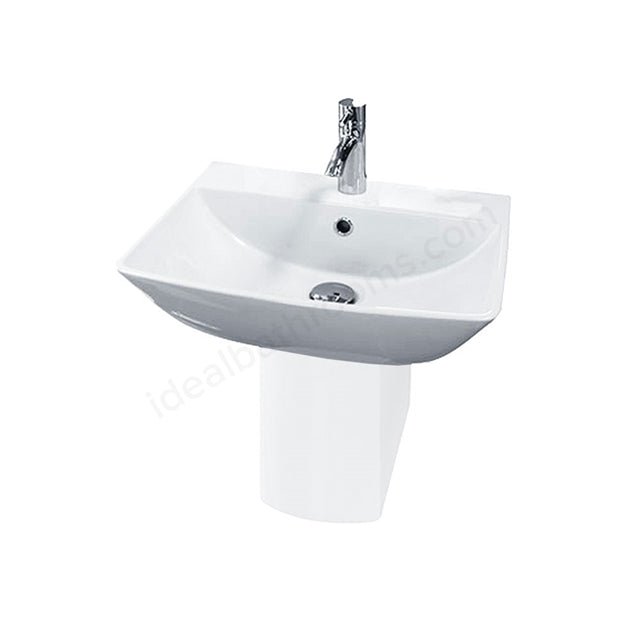 Oakham Jasmine Pedestal Basin 1 Tap Hole 500mm - White - TAP 'N' SHOWER