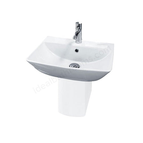 Oakham Jasmine Pedestal Basin 1 Tap Hole 500mm - White - TAP 'N' SHOWER