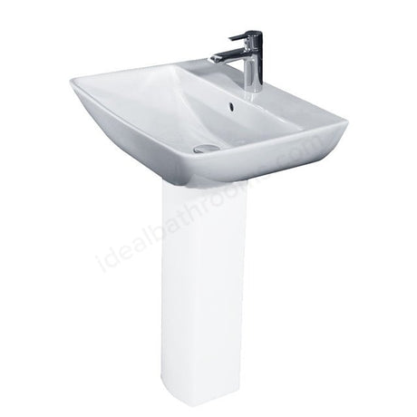 Oakham Jasmine Pedestal Basin 600mm - 1 Tap Hole - White - TAP 'N' SHOWER