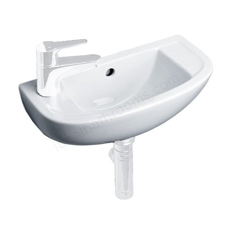 Oakham Lily Wall Hung Basin 450mm - 1 Tap Hole - White - TAP 'N' SHOWER