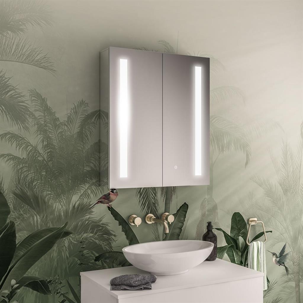 Eastbrook Castellano 2 Door LED Mirrored Cabinet 600mm x 700mm - 40.1032 - TAP 'N' SHOWER