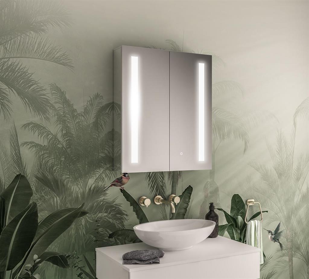 Eastbrook Castellano 2 Door LED Mirrored Cabinet 800mm x 700mm - 40.1033 - TAP 'N' SHOWER