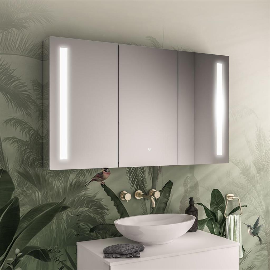 Eastbrook Castellano 3 Door LED Mirrored Cabinet 1200mm x 700mm - 40.1034 - TAP 'N' SHOWER