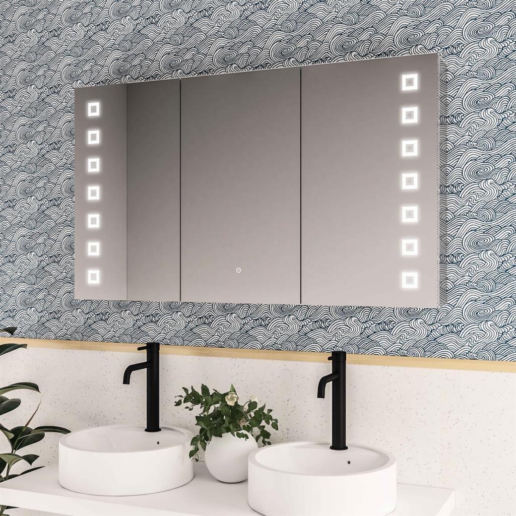 Eastbrook Chiana 3 Door LED Mirrored Cabinet 1200mm x 700mm - 40.1038 - TAP 'N' SHOWER