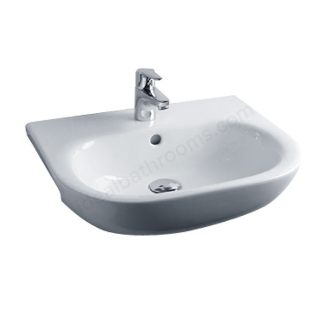 Oakham Lily Semi Recessed Basin 520mm - 1 Tap Hole - White - TAP 'N' SHOWER