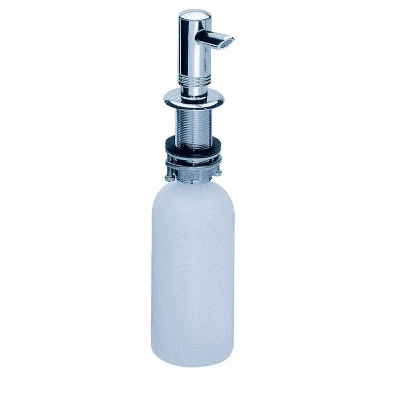 Hansgrohe Soap Dispenser with stainless steel chrome pump and frosted liquid container for modern bathroom use