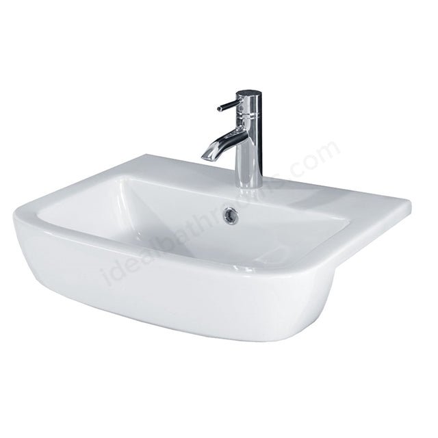 Oakham Orchid Wall Hung Basin 1 Tap Hole 520mm - White - TAP 'N' SHOWER