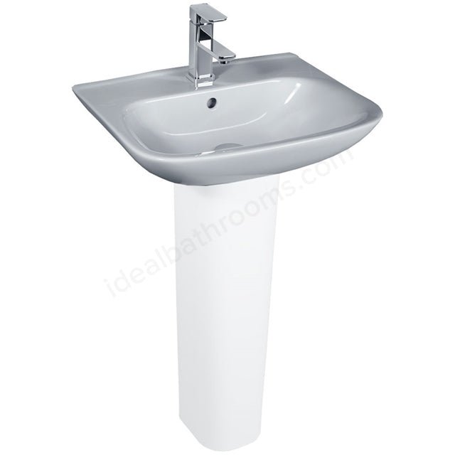 Oakham Violet Pedestal Basin 450mm - 1 Tap Hole - White - TAP 'N' SHOWER