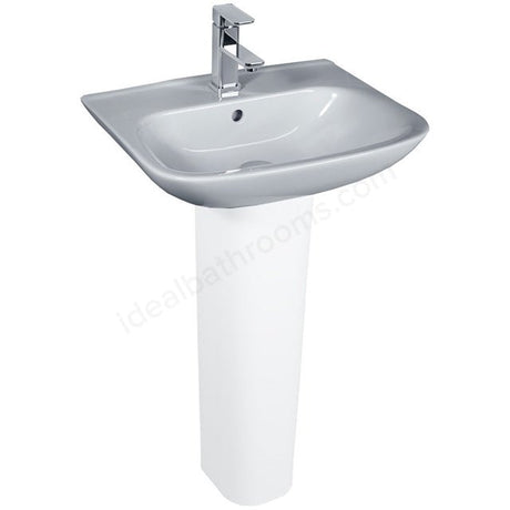 Oakham Violet Pedestal Basin 520mm - 1 Tap Hole - White - TAP 'N' SHOWER