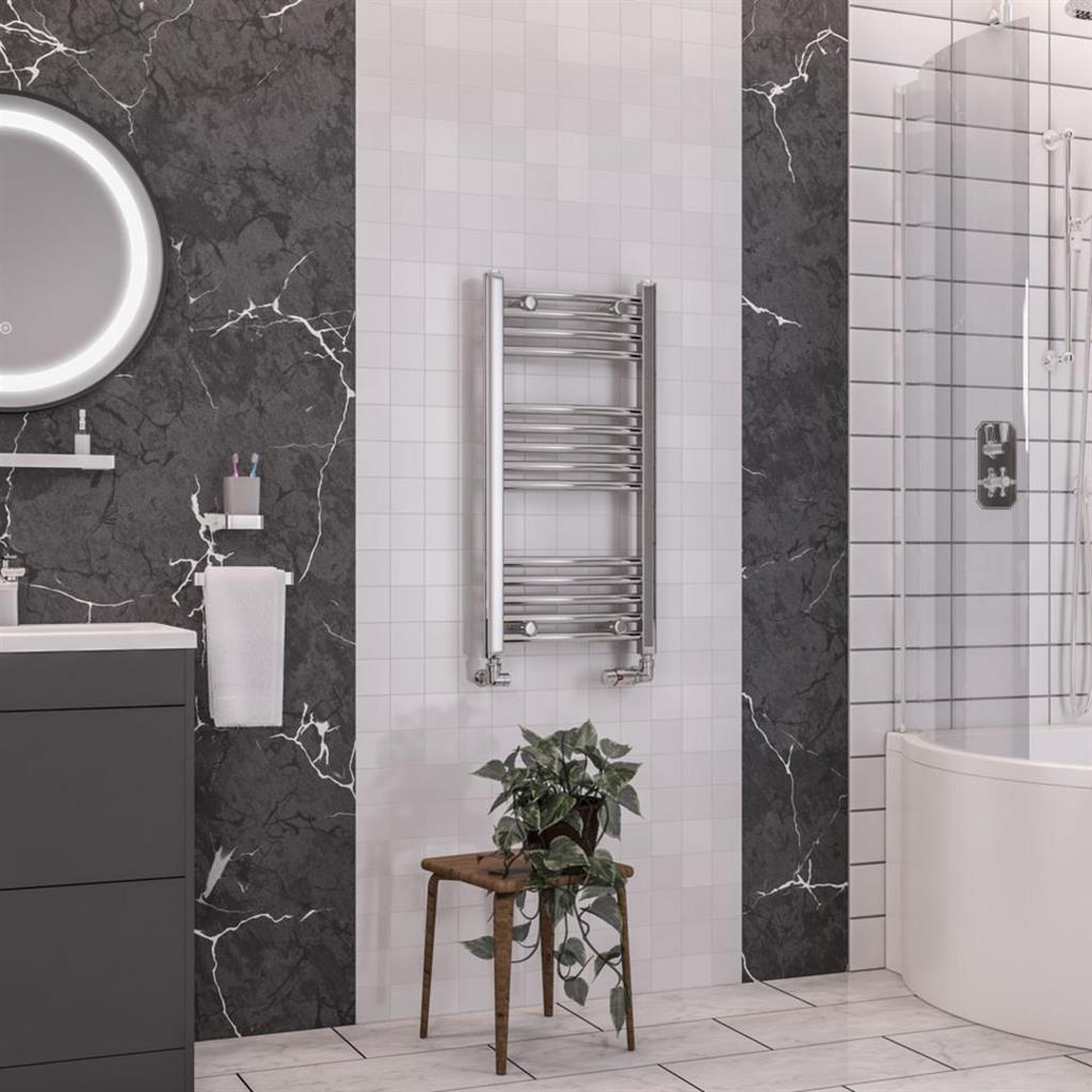 Eastbrook Wendover 800mm x 400mm Curved Ladder Towel Radiator - Chrome - 41.0031 - TAP 'N' SHOWER
