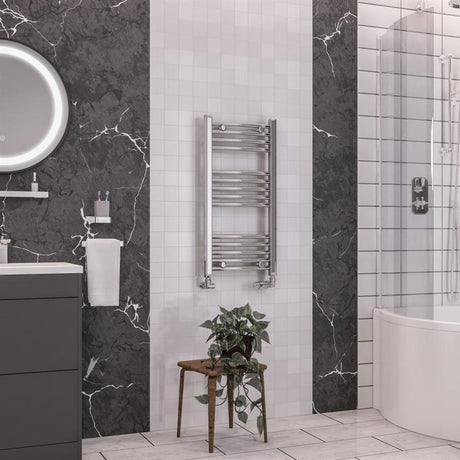 Eastbrook Wendover 800mm x 400mm Curved Ladder Towel Radiator - Chrome - 41.0031 - TAP 'N' SHOWER