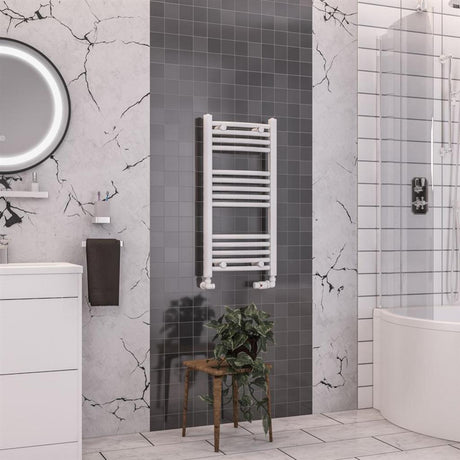 Eastbrook Wendover 800mm x 400mm Curved Ladder Towel Radiator - White - 41.0032 - TAP 'N' SHOWER