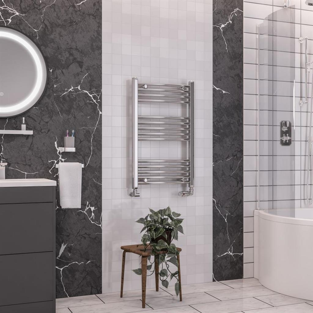 Eastbrook Wendover 800mm x 500mm Curved Ladder Towel Radiator - Chrome - 41.0033 - TAP 'N' SHOWER