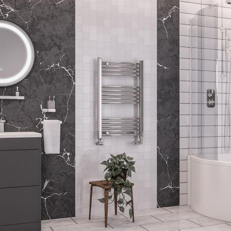 Eastbrook Wendover 800mm x 500mm Curved Ladder Towel Radiator - Chrome - 41.0033 - TAP 'N' SHOWER