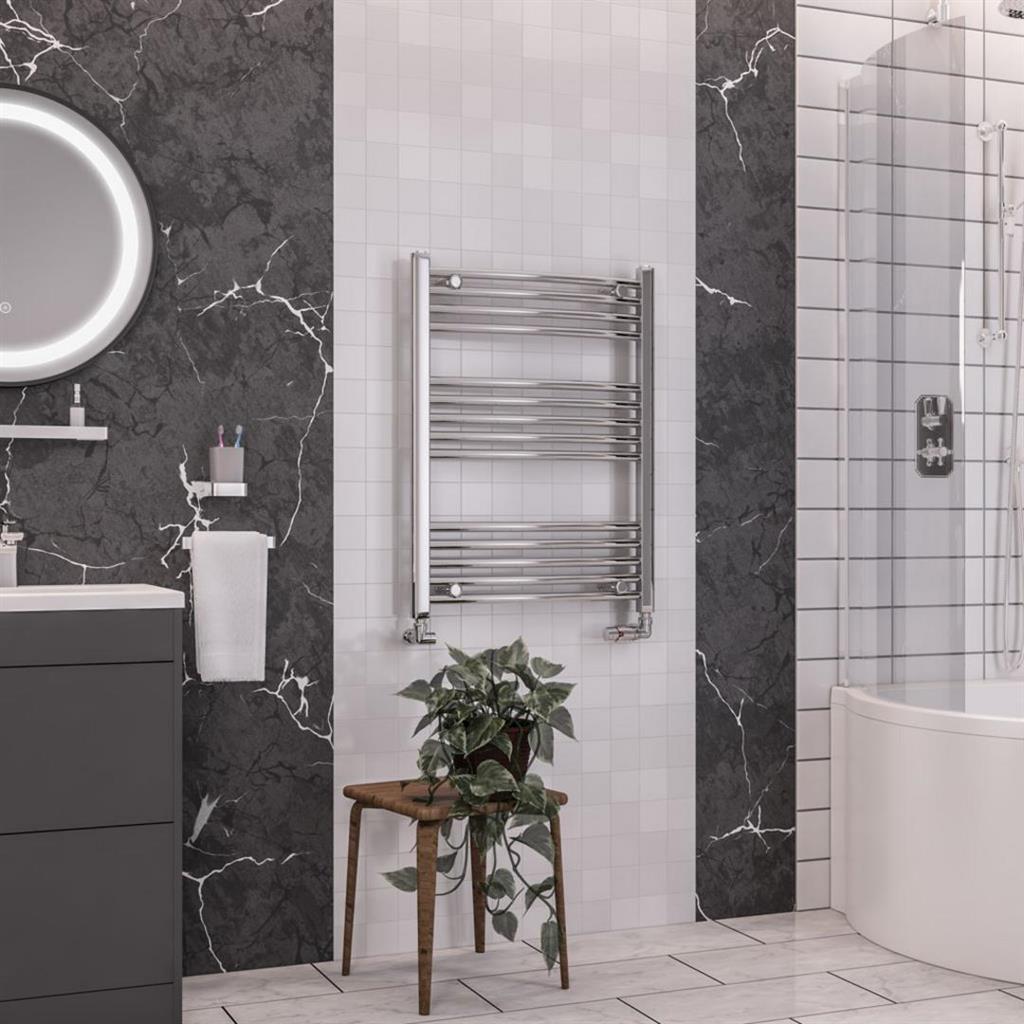 Eastbrook Wendover 800mm x 600mm Curved Ladder Towel Radiator - Chrome - 41.0035 - TAP 'N' SHOWER