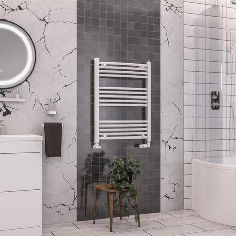 Eastbrook Wendover 800mm x 600mm Curved Ladder Towel Radiator - White - 41.0036 - TAP 'N' SHOWER
