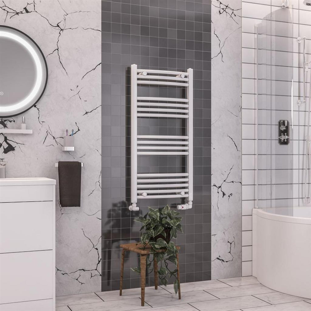 Eastbrook Wendover Curved Ladder Towel Radiator 1000mm x 500mm - White - 41.0040 - TAP 'N' SHOWER