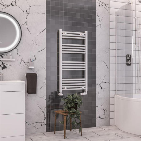 Eastbrook Wendover Curved Ladder Towel Radiator 1000mm x 500mm - White - 41.0040 - TAP 'N' SHOWER