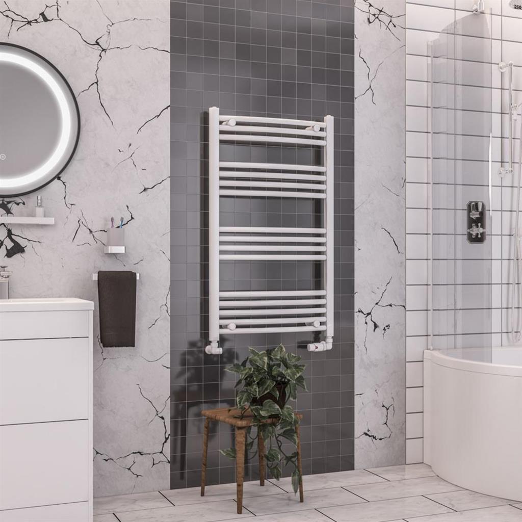 Eastbrook Wendover Curved Ladder Towel Radiator 1000mm x 600mm - White - 41.0042 - TAP 'N' SHOWER