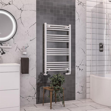 Eastbrook Wendover Curved Ladder Towel Radiator 1000mm x 600mm - White - 41.0042 - TAP 'N' SHOWER