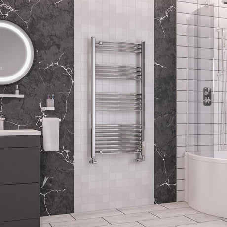 Eastbrook WendoverCurved Ladder Towel Radiator 1200mm x 600mm - Chrome - 41.0047 - TAP 'N' SHOWER