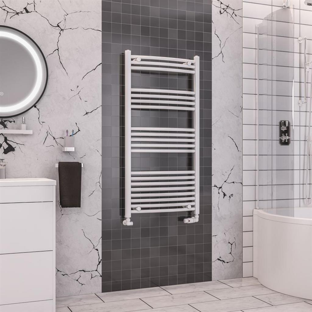 Eastbrook Wendover Curved Ladder Towel Radiator 1200mm x 600mm - White - 41.0048 - TAP 'N' SHOWER