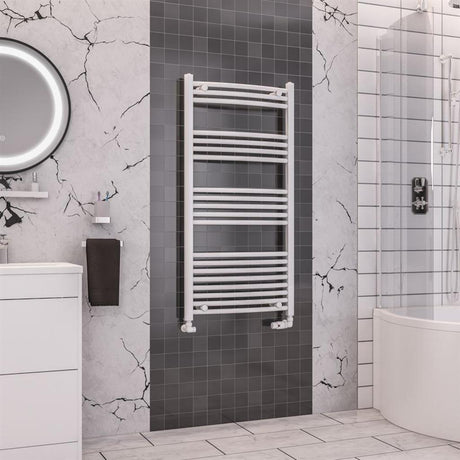 Eastbrook Wendover Curved Ladder Towel Radiator 1200mm x 600mm - White - 41.0048 - TAP 'N' SHOWER