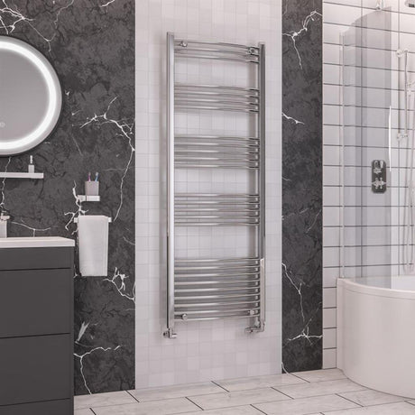 Eastbrook Wendover 1600mm x 600mm Curved Ladder Towel Radiator - White - 41.0054 - TAP 'N' SHOWER