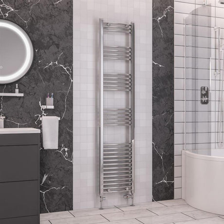Eastbrook Wendover 1800mm x 400mm Curved Ladder Towel Radiator - Chrome - 41.0055 - TAP 'N' SHOWER