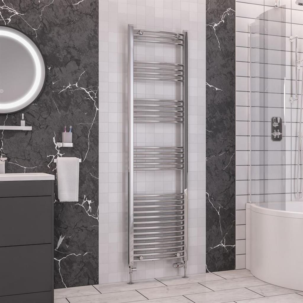 Eastbrook Wendover 1800mm x 500mm Curved Ladder Towel Radiator - Chrome - 41.0057 - TAP 'N' SHOWER