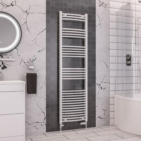 Eastbrook Wendover 1800mm x 500mm Curved Ladder Towel Radiator - White - 41.0058 - TAP 'N' SHOWER