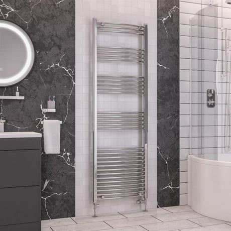 Eastbrook Wendover 1800mm x 600mm Curved Ladder Towel Radiator - Chrome - 41.0059 - TAP 'N' SHOWER