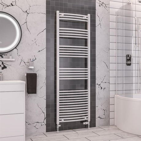 Eastbrook Wendover 1800mm x 600mm Curved Ladder Towel Radiator - White - 41.0060 - TAP 'N' SHOWER