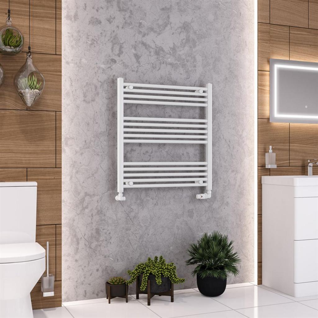Eastbrook Wendover 800mm x 750mm Straight Ladder Towel Radiator - White - 41.0062 - TAP 'N' SHOWER