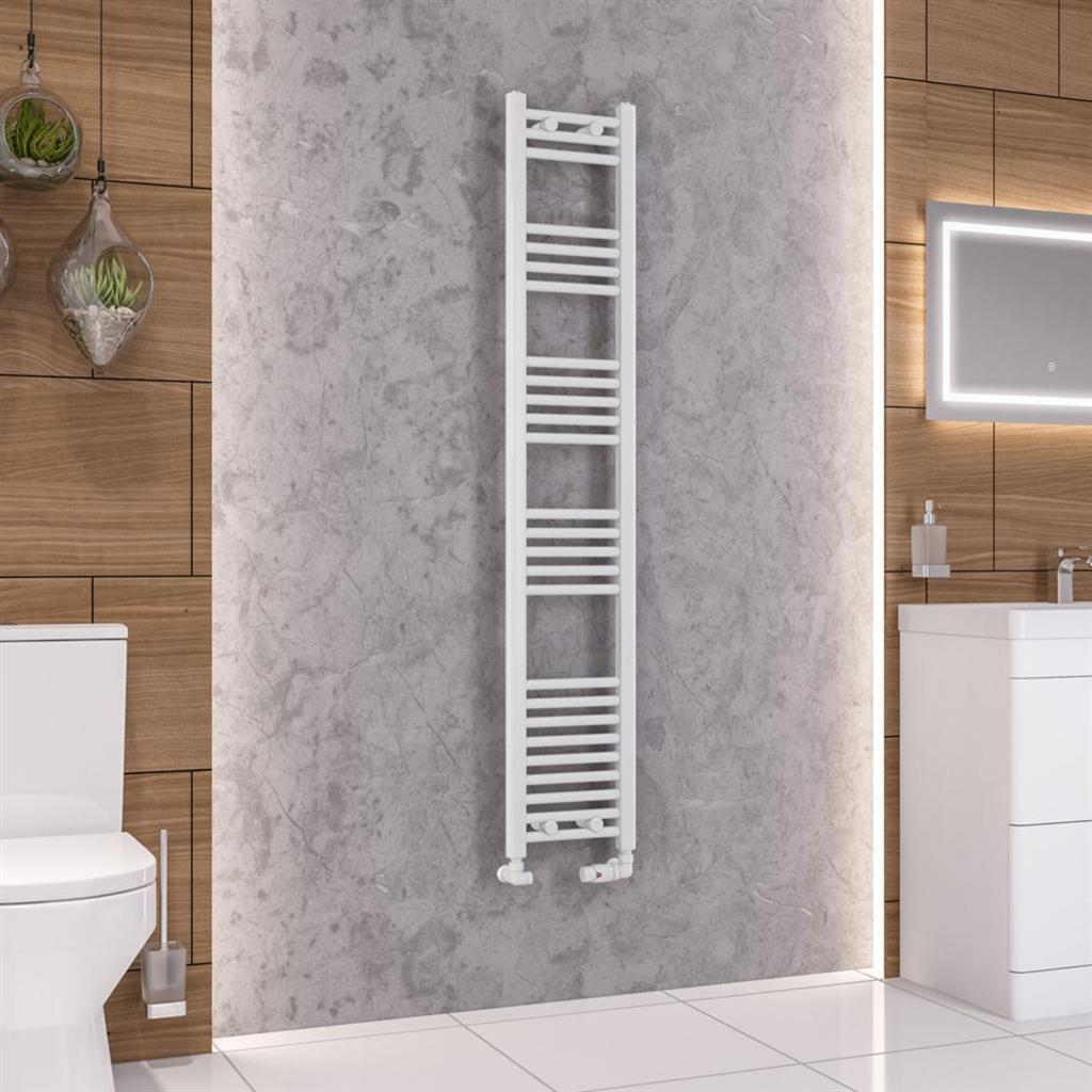Eastbrook Wendover 1600mm x 300mm Straight Ladder Towel Radiator - White - 41.0074 - TAP 'N' SHOWER