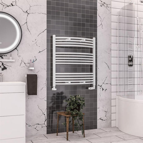 Eastbrook Wendover 800mm x 750mm Curved Ladder Towel Radiator - White - 41.0092 - TAP 'N' SHOWER