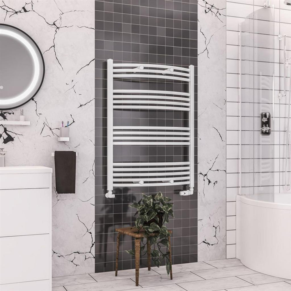Eastbrook Wendover Curved Ladder Towel Radiator 1000mm x 750mm - White - 41.0093 - TAP 'N' SHOWER