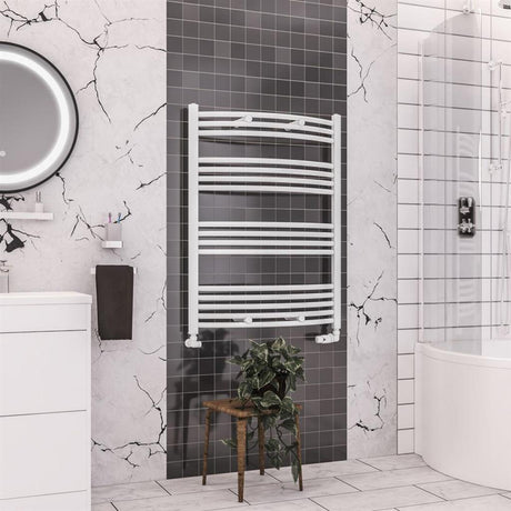 Eastbrook Wendover Curved Ladder Towel Radiator 1000mm x 750mm - White - 41.0093 - TAP 'N' SHOWER
