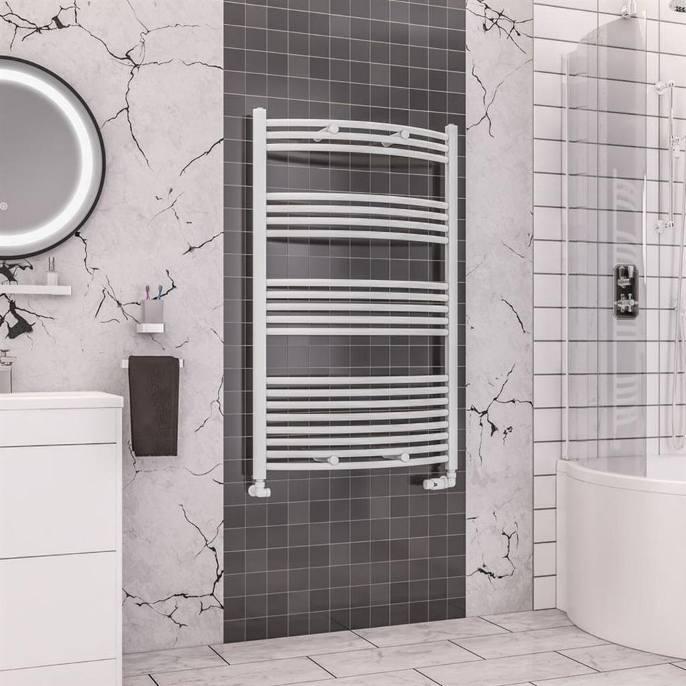 Eastbrook Wendover Curved Ladder Towel Radiator 1200mm x 750mm - White - 41.0094 - TAP 'N' SHOWER
