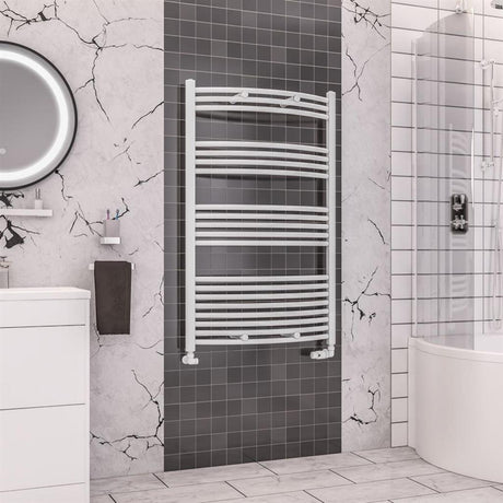 Eastbrook Wendover Curved Ladder Towel Radiator 1200mm x 750mm - White - 41.0094 - TAP 'N' SHOWER