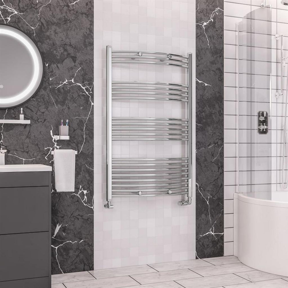 Eastbrook Wendover Curved Ladder Towel Radiator 1200mm x 750mm - Chrome - 41.0103 - TAP 'N' SHOWER