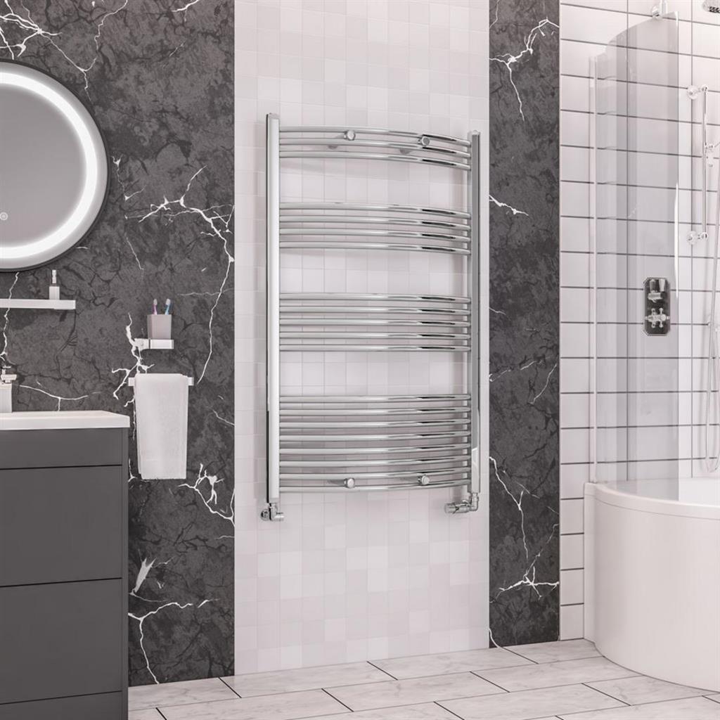 Eastbrook Wendover Curved Ladder Towel Radiator 1200mm x 750mm - Chrome - 41.0103 - TAP 'N' SHOWER