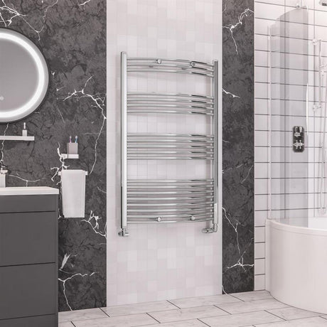 Eastbrook Wendover Curved Ladder Towel Radiator 1200mm x 750mm - Chrome - 41.0103 - TAP 'N' SHOWER