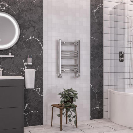 Eastbrook Wendover 600mm x 400mm Curved Ladder Towel Radiator - Chrome - 41.0106 - TAP 'N' SHOWER