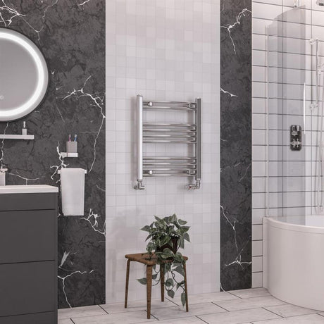 Eastbrook Wendover 600mm x 500mm Curved Ladder Towel Radiator - Chrome - 41.0107 - TAP 'N' SHOWER